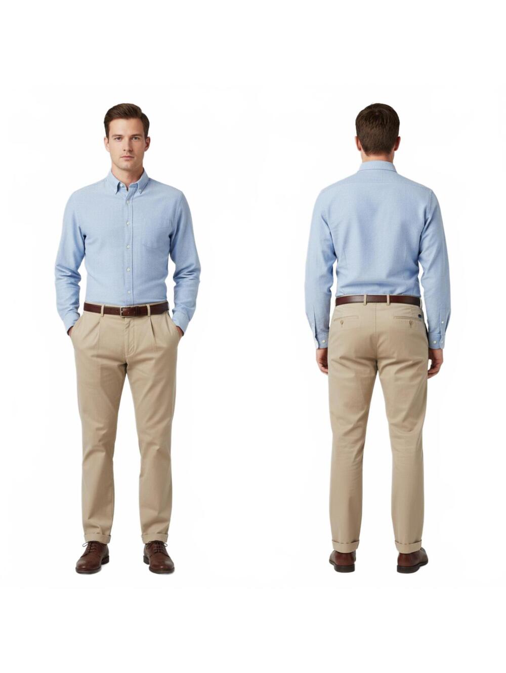 Merona Mens Khaki Flat Front Pleated Cotton Pants Size 40x32 Casual Dress Chinos